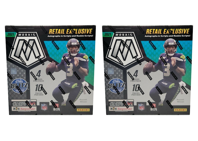 2021 Panini Mosaic Football Mega Box (Walmart) (Reactive Blue Parallels