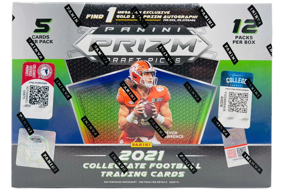 2021 Panini Prizm Draft Picks College Football Mega Box (Gold Ice Prizm)