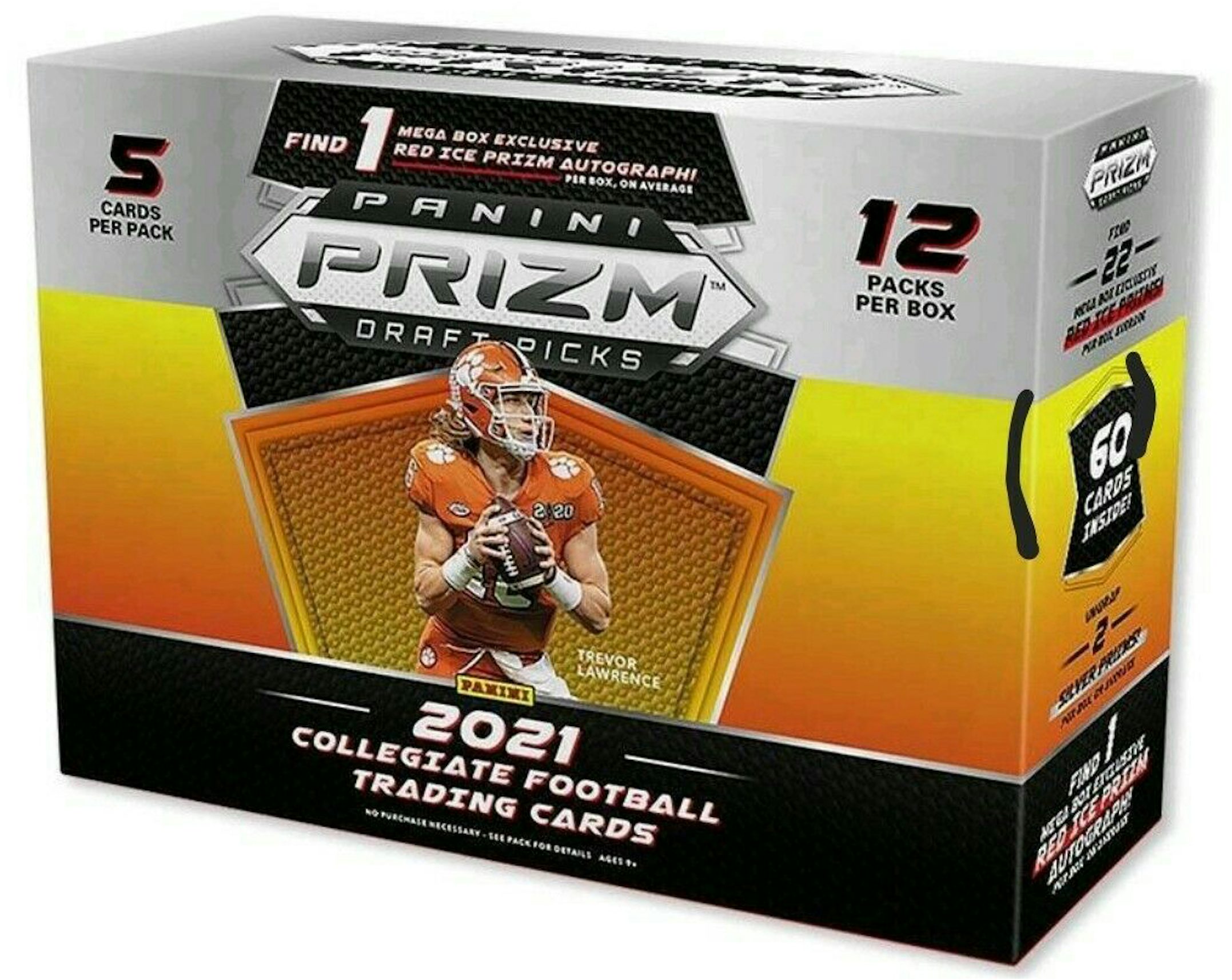 2021 Panini Prizm Draft Picks College Football Mega Box (Red Ice Prizm) -  2021 - US