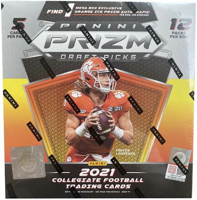 2021 Panini Prizm Draft Picks College Football Mega Box (Orange Ice Prizm)