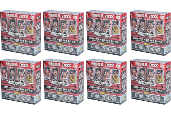 2021 Panini Prizm Draft Picks Collegiate Basketball Mega Box (Orange Ice Prizms) 8x Los