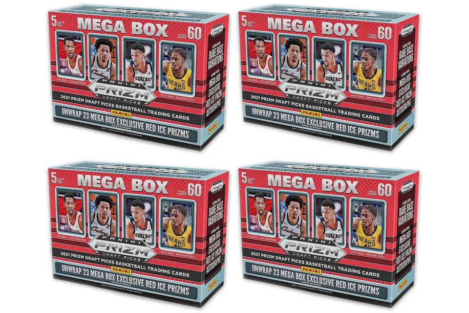 2021 Panini Prizm Draft Picks Collegiate Basketball Mega Box (Red Ice Prizms) 4x Lot