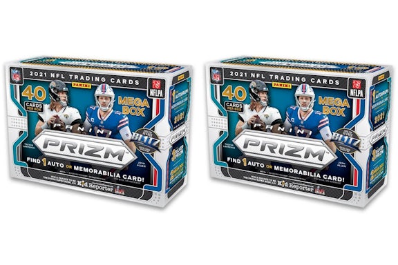 Lote de 2 megacajas de tarjetas de fútbol 2021 Panini Prizm (Prizms rosas)