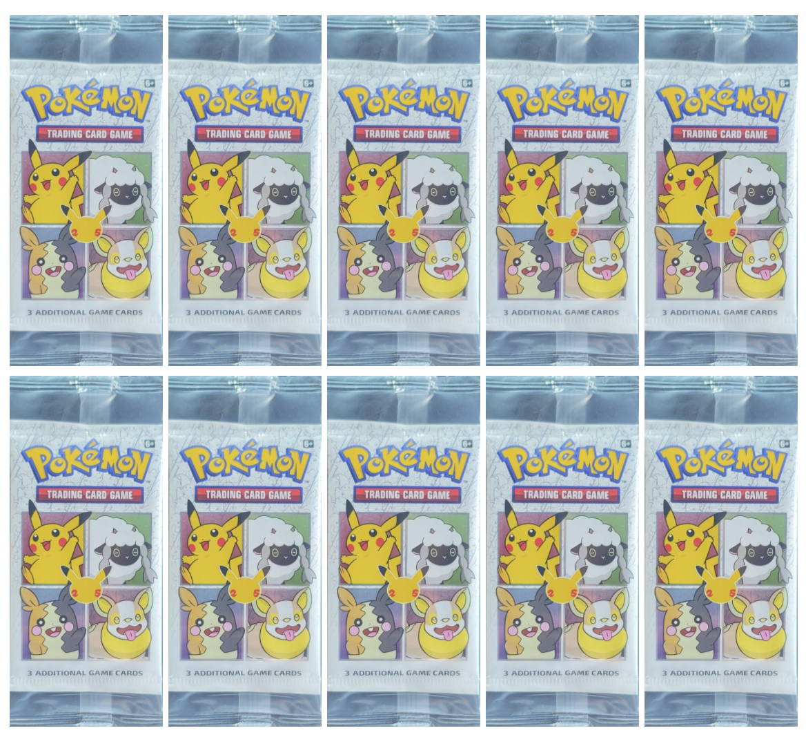10x Pack Pokemon Promo Card Lot General Mills  25th Anniversary SEALED Cards New