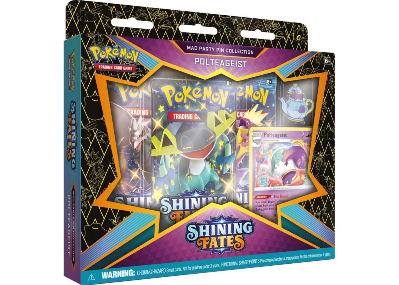 Pokémon TCG Sword & Shield Shining Fates Mad Party Pin Collection  Polteageist