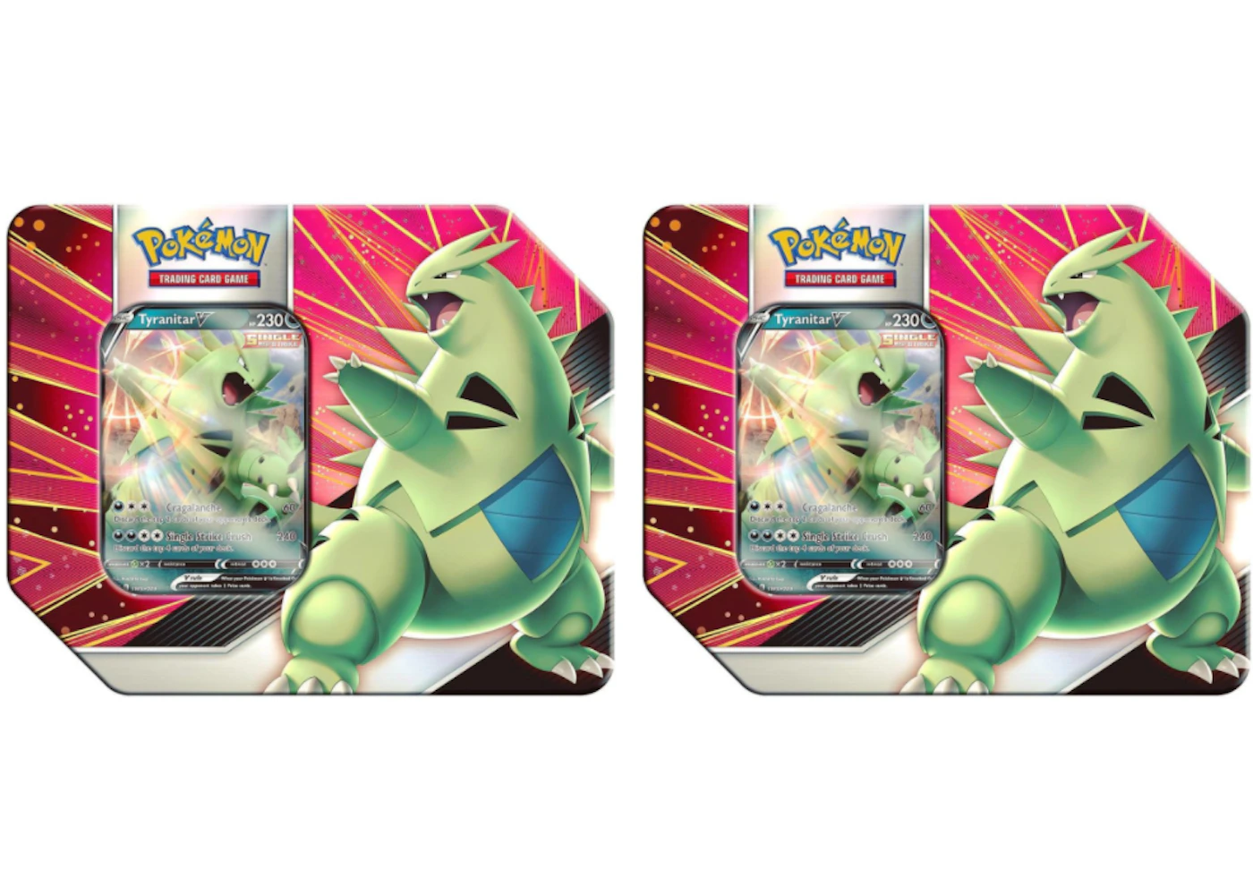 Pokmon TCG V Strikers Tyranitar V Tin 2x Lot - US Pokmon TCG V Strikers Tyranitar V Tin 2x Lot - US
