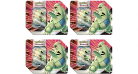 Pokémon TCG V Strikers Tyranitar V Tin 4x Lot
