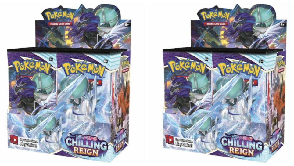 From a Factory Sealed Pokemon Booster Box 6 Chilling Reign Booster Pack Lot 