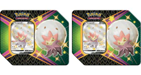 Pokémon TCG Sword & Shield Shining Fates Eldegoss V Tin 2x Lot (UK Version 5 Booster Packs)