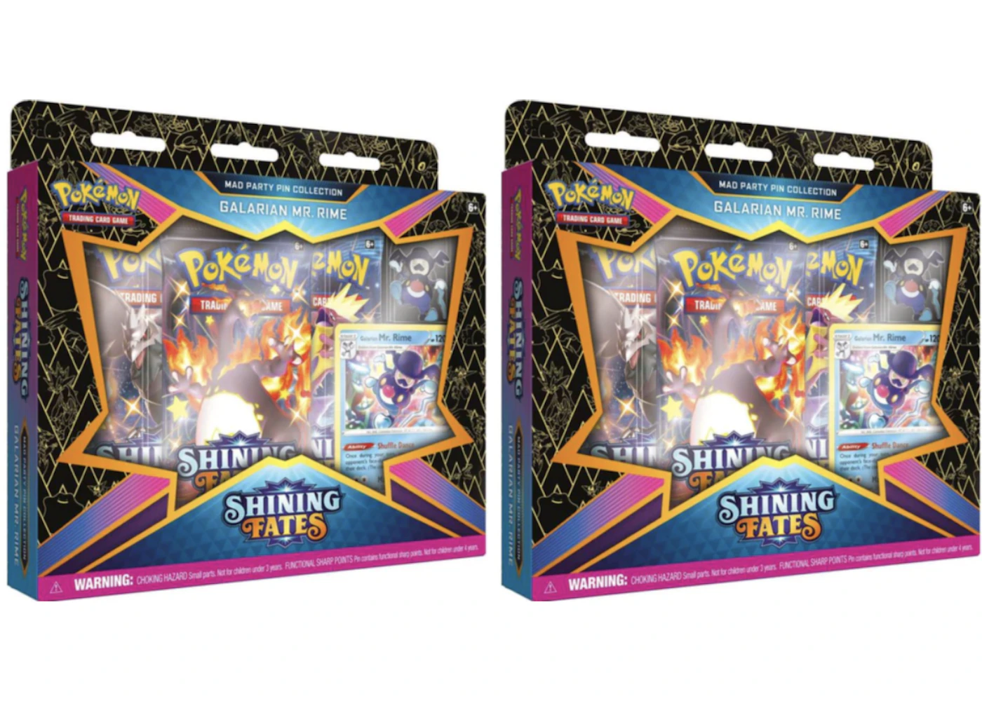 Pokmon TCG Sword & Shield Shining Fates Mad Party Pin Collection Galarian Mr. Rime 2x Lot - US Pokmon TCG Sword & Shield Shining Fates Mad Party Pin Collection Galarian Mr. Rime 2x Lot - US