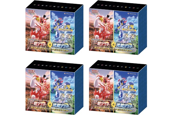 Pokémon TCG Sword & Shield Single Strike Master/Rapid Strike Master Pokemon Center Set 4x Lot (Japanese)