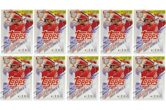 2021 Topps Series 1 Baseball Blaster Box (Royal Blue Parallel) 10x Lot