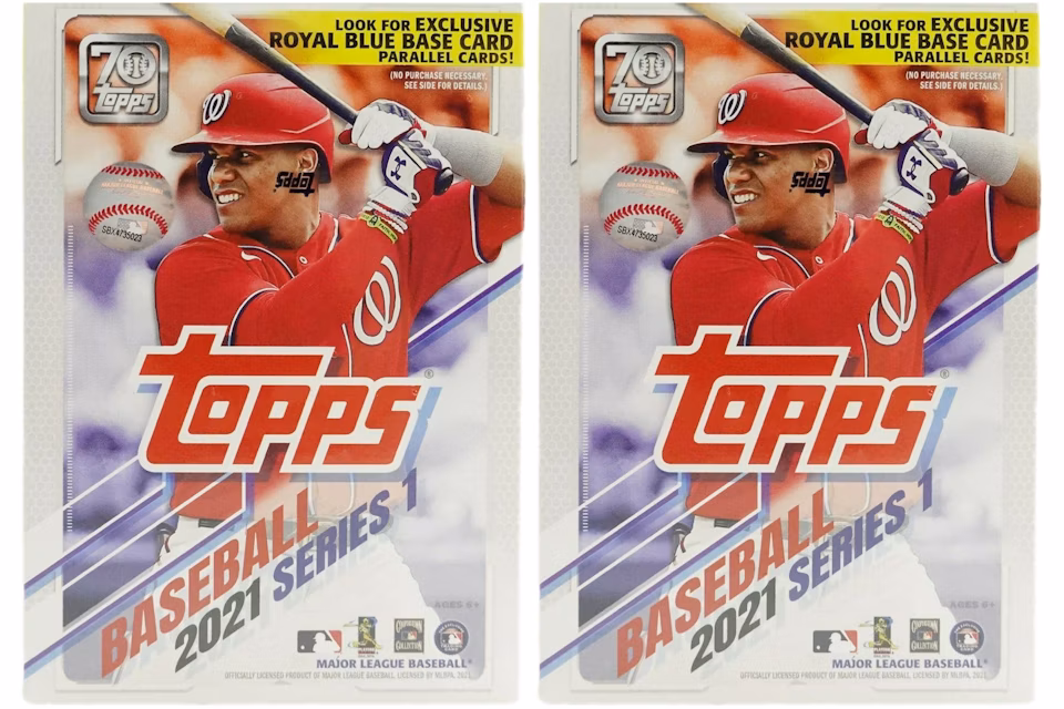 2021 Topps Series 1 Baseball Blaster Box (Royal Blue Parallel) 2x Lot