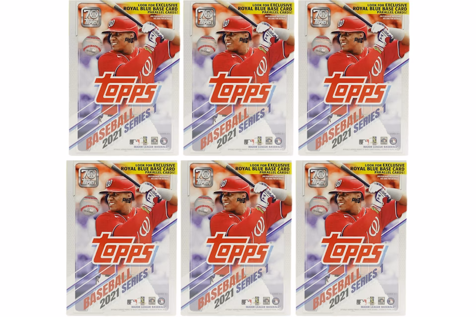 2021 Topps Series 1 Baseball Blaster Box (Royal Blue Parallel) 6x Lot