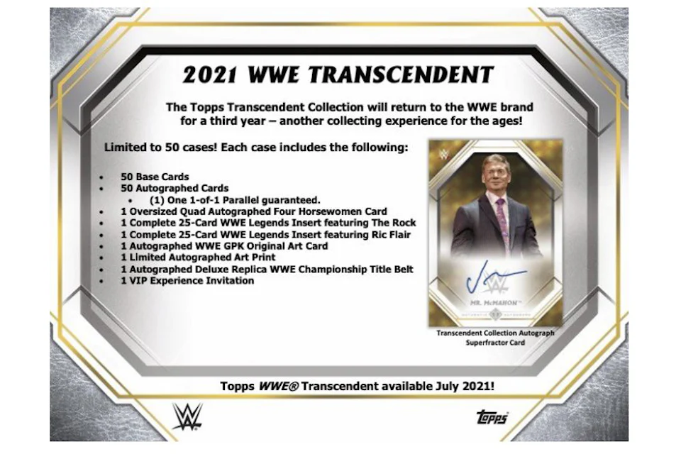 2021 Topps Transcendent WWE Wrestling Case