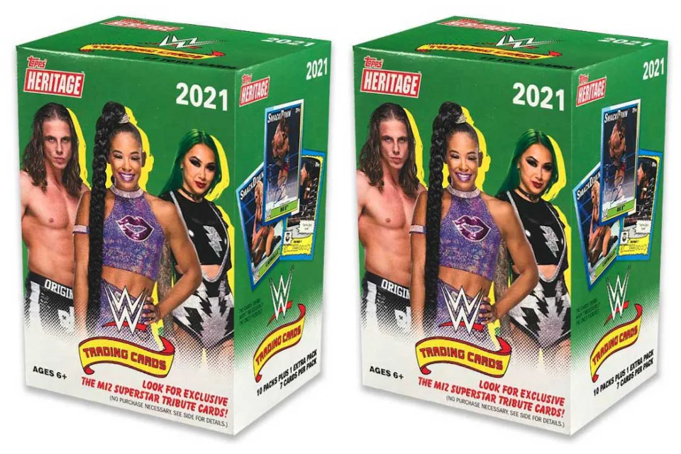 2021 Topps WWE Heritage Wrestling Blaster Box 2x Lot