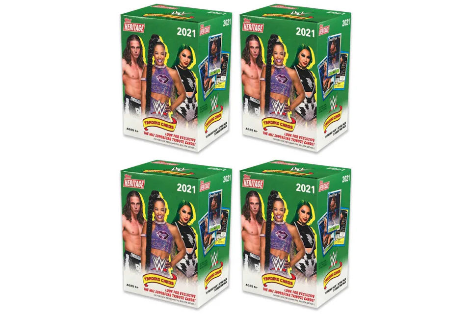 2021 Topps WWE Heritage Wrestling Blaster Box 4x Lot
