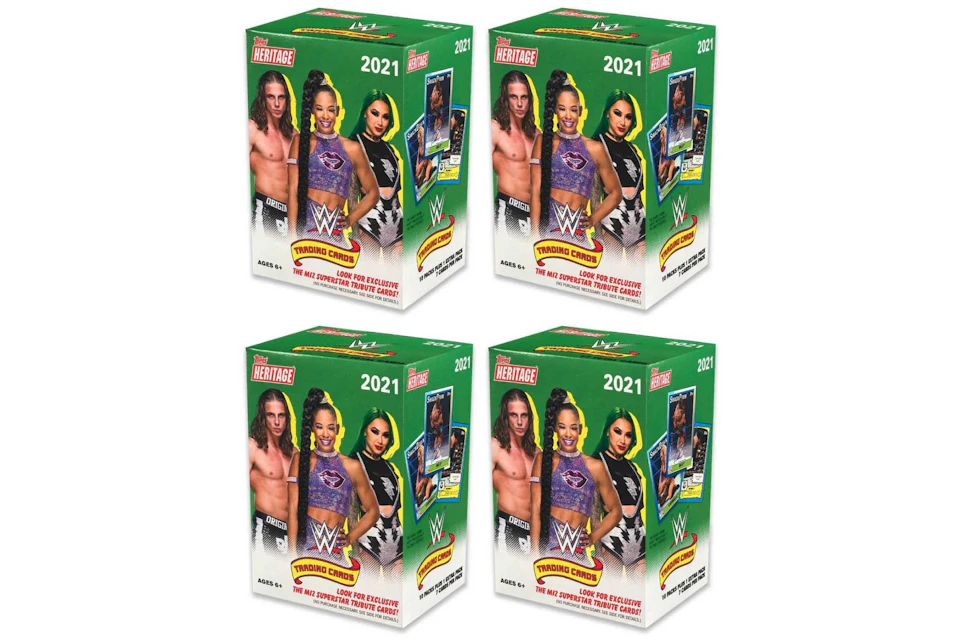 2021 Topps WWE Heritage Wrestling Blaster Box 4x Lot