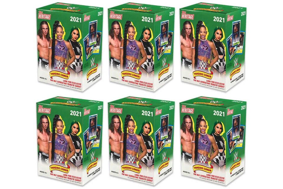 2021 Topps WWE Heritage Wrestling Blaster Box 6x Lot