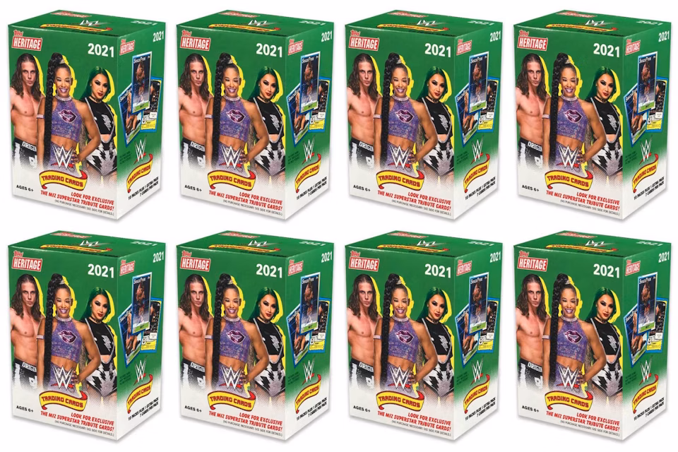 2021 Topps WWE Heritage Wrestling Blaster Box 8x Lot