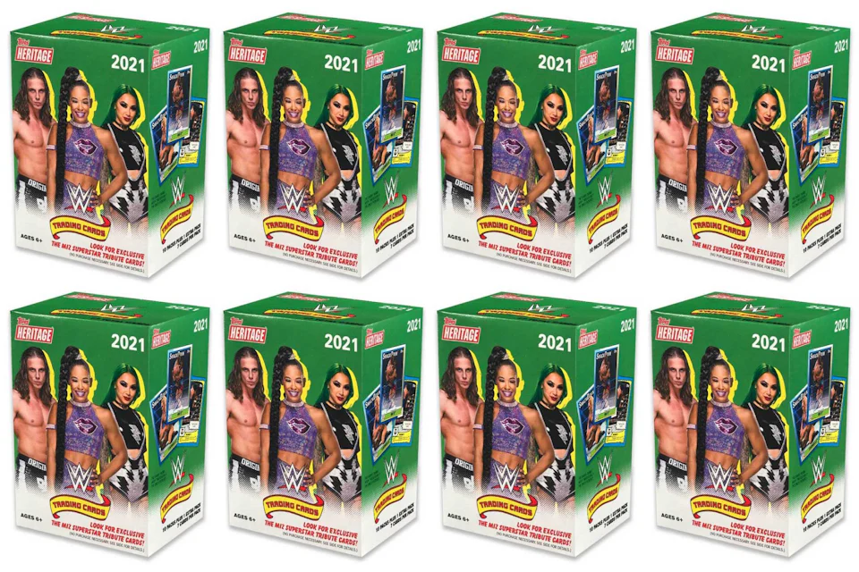 2021 Topps WWE Heritage Wrestling Blaster Box 8x Lot