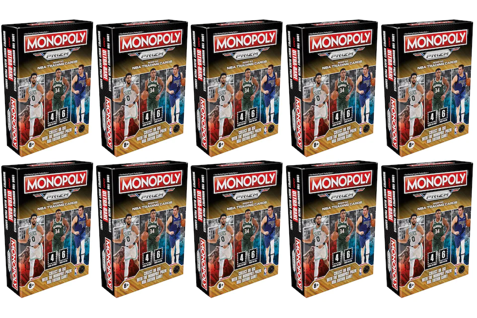 Lote de 10 cajas de tarjetas de básketbol 2022-23 Panini Prizm Monopoly