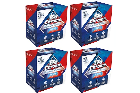 2022-23 Topps UEFA Champions League Chrome Sapphire Edition Soccer Box 4x Lot