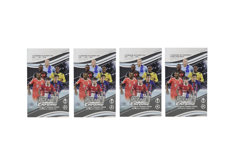 2022-23 Topps UEFA Stadium Club Chrome Soccer Hobby Box 4x Lot