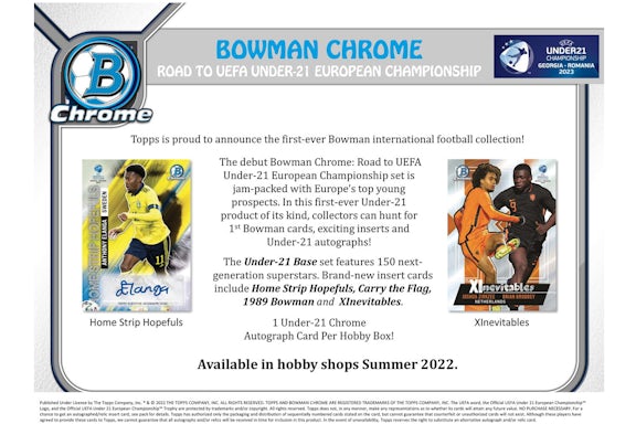2022 Bowman Chrome Road to UEFA Under-21 European Championship Soccer Hobby Box