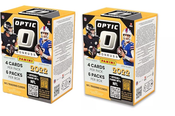 2022 Panini Donruss Optic Football Pack 6-Pack Blaster Box (Rosa Parallels) 2x Lote