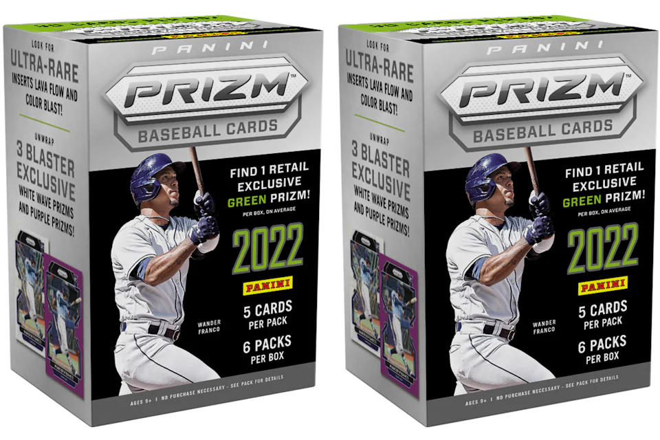 2022 Panini Prizm Baseball Blaster Box (Green Prizm) 2x Lot