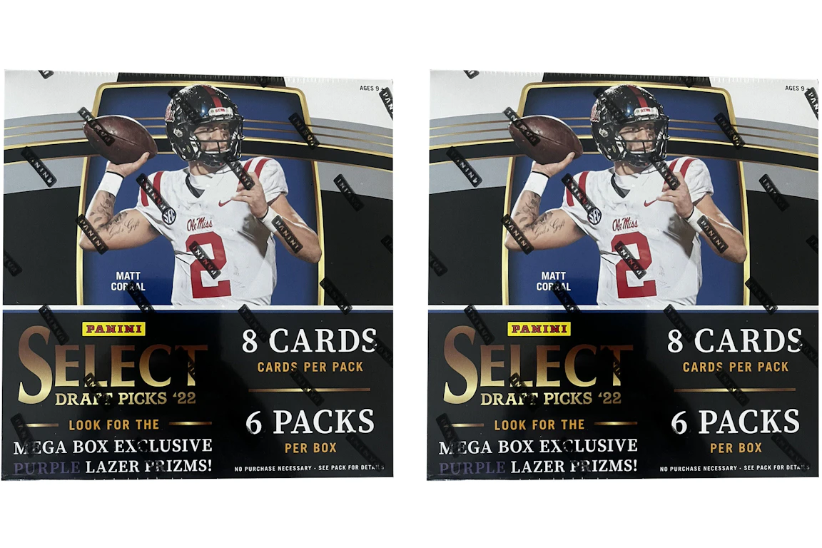 2022 Panini Select Draft Picks Collegiate Football Mega Box (Purple ...