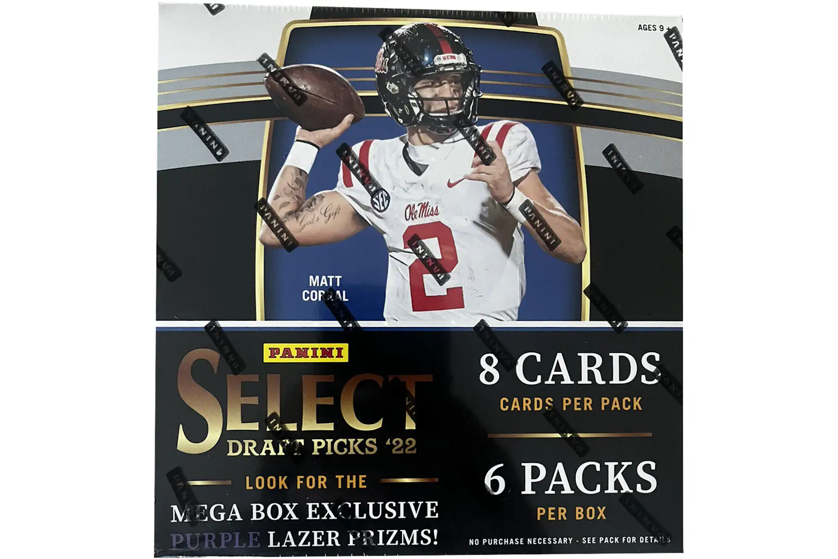 2022 Panini Select Draft Picks Collegiate Football Mega Box (Purple 2022 Panini Select Draft Picks Collegiate Football Mega Box (Purple