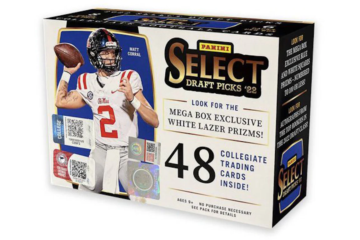 2022 Panini Select Draft Picks Collegiate Football Mega Box (White ...