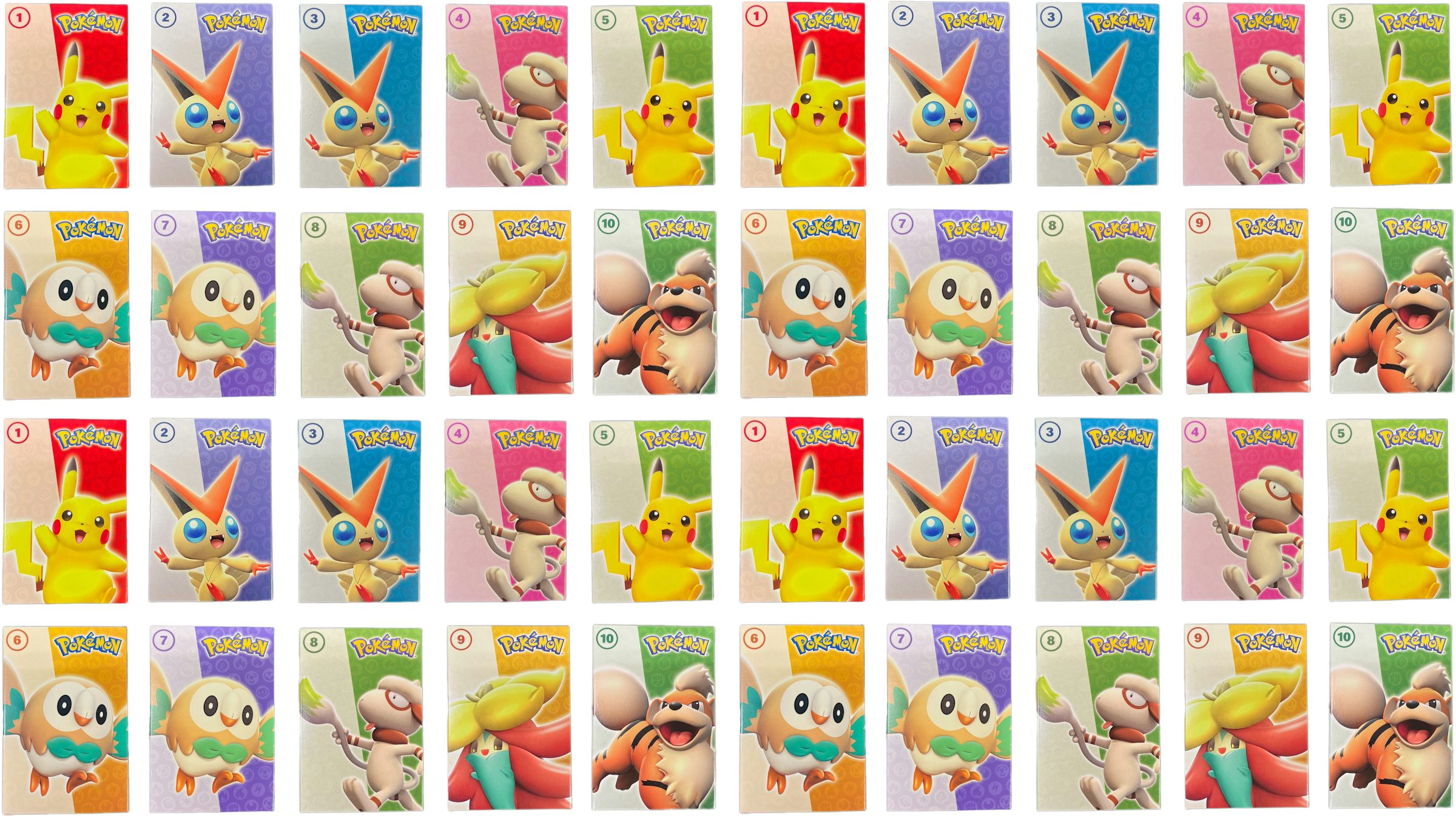 3. 5 Assorted Pikachu Pokemon Cards