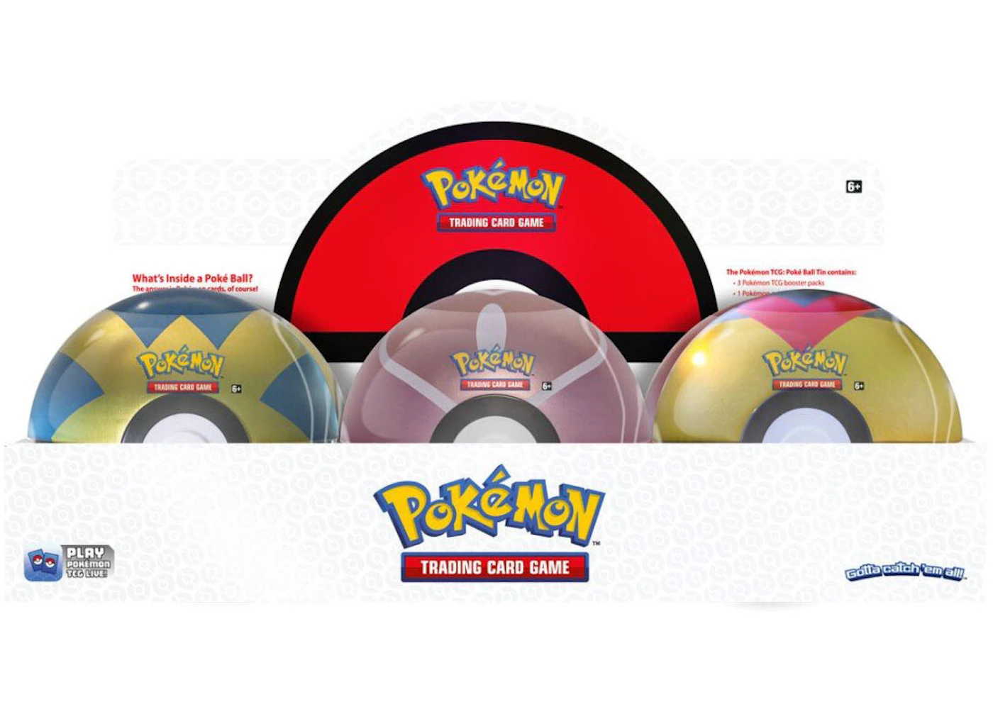 2022 Pokémon TCG Poke Ball Tin Case (6 Tins) - 2022 - KR
