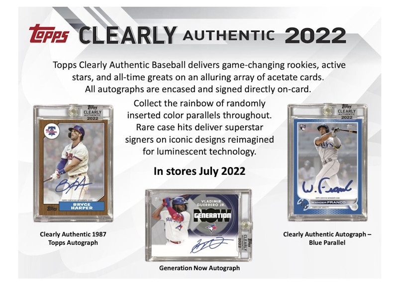 2022 Topps Scatola per hobby da baseball chiaramente autentica