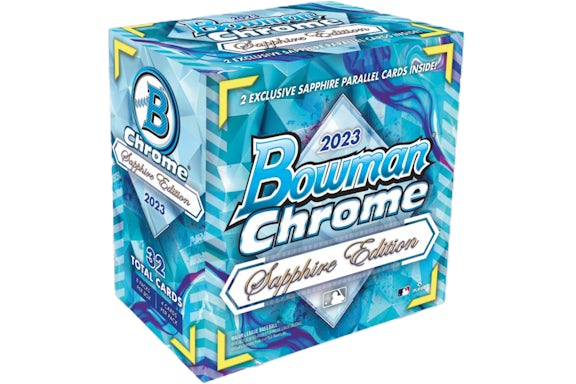 2023 Bowman Caja de pasatiempos de béisbol cromado zafiro