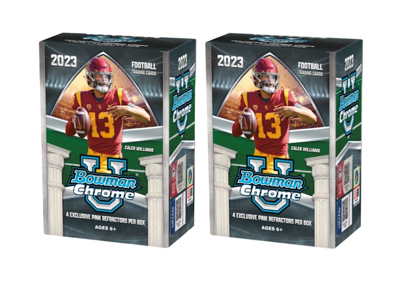 2023 Bowman Chrome University Football Blaster Box 4x Lot - 2023 - US