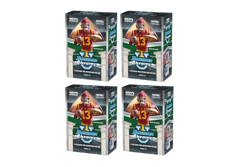 2023 Bowman Chrome University Football Blaster Box 4x Lot