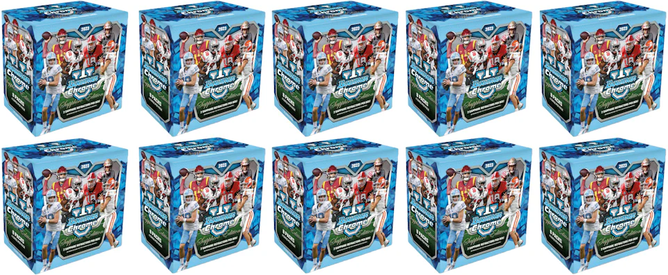 2023 Bowman University Chrome Sapphire Football Hobby 10x Lot 2023 GB