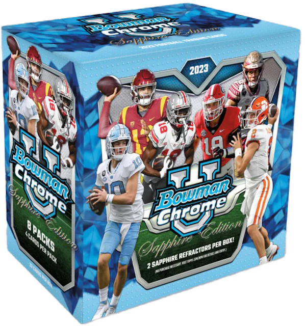 2023 Bowman University Chrome Sapphire Football Hobby Box 2023 GB