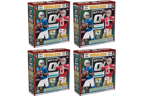 2023 Panini Donruss Optic Football Mega Box (Azul Hyper Parallels) 4x Lote