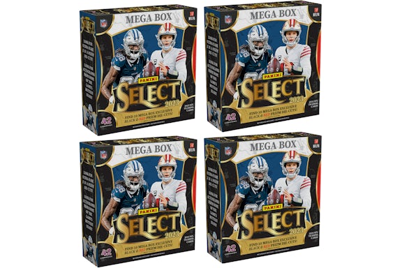 Mega Box de fútbol Panini Select 2023 (troqueles en negro y rojo) Lote de 4