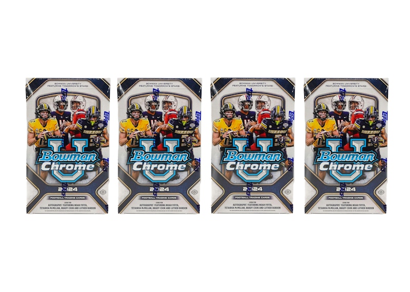 2024 Bowman Chrome University Football Hobby Box 4x Lot 2024 GB