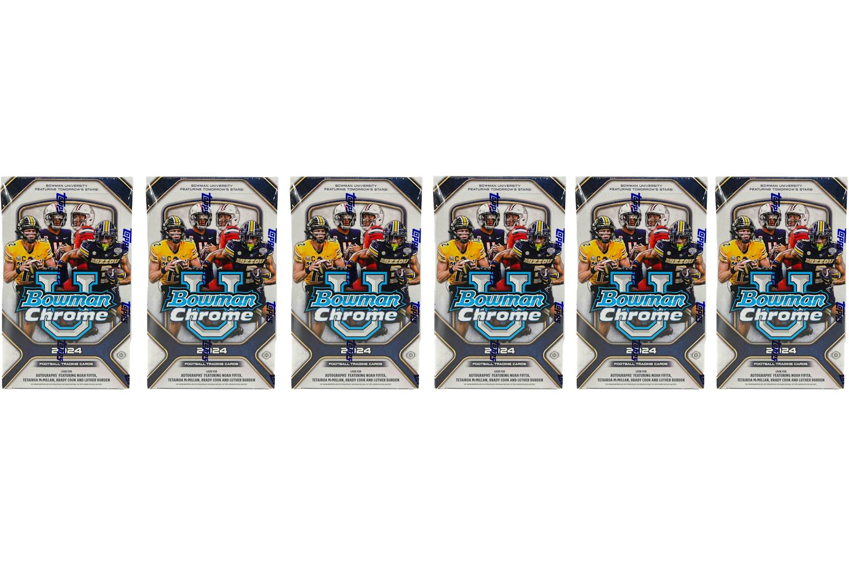2025 Bowman Chrome University Football Hobby Box 6x Lot 2025 GB