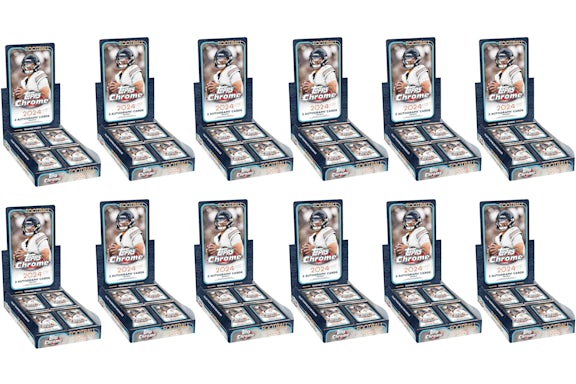2024 Topps Chrome Football Hobby Box 12x Lot