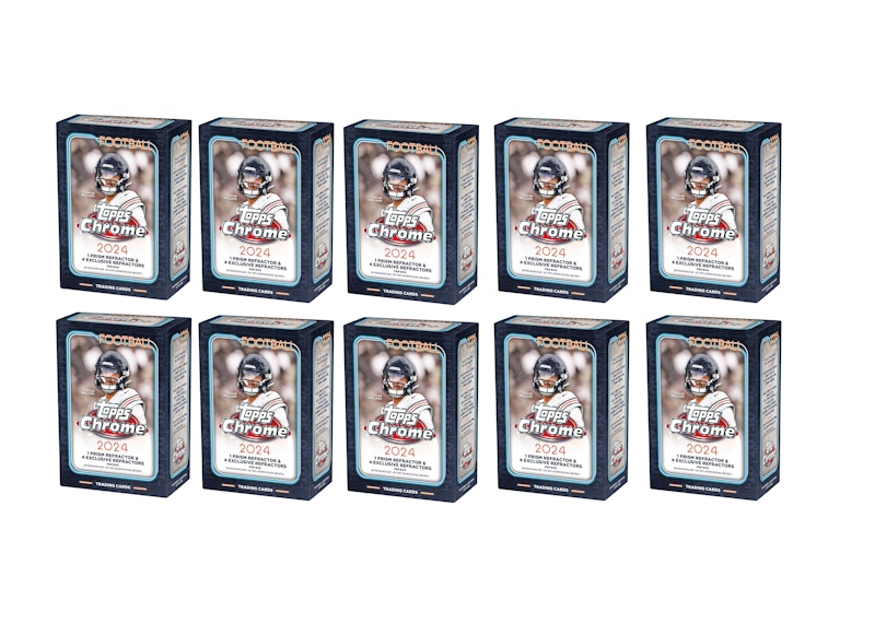 2024 Topps Fußball-Geschenkbox, verchromt, 10 Stück
