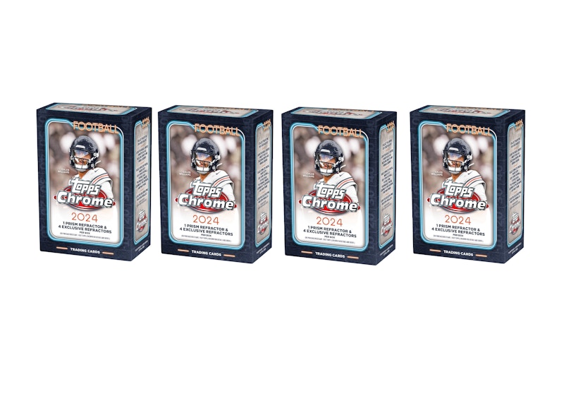 2024 Topps Fußball-Geschenkbox, verchromt, 4 Stück