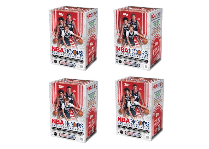 Caja de baloncesto Topps Hoops Value Box 2025-2026, lote de 4 unidades